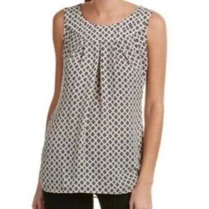 Cabi Women's Pacific Blue Cleo Sleeveless Top Blouse Geometric 3272 Small